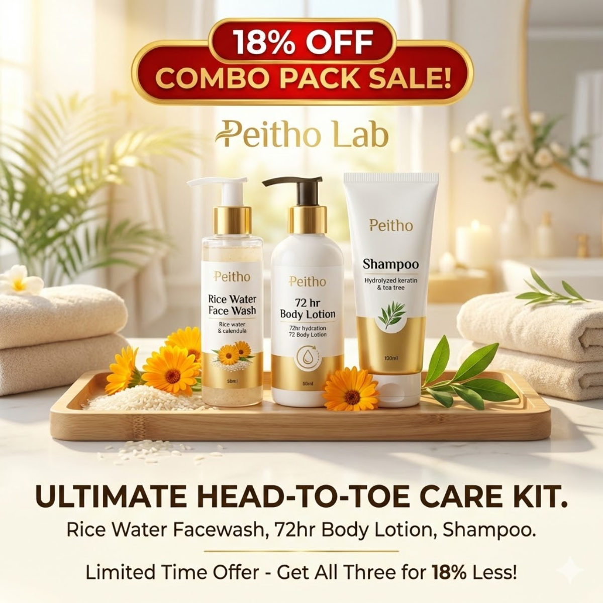 Shampoo Body Lotion & Face Wash Combo